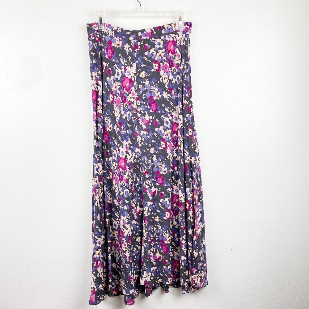⭐️ OLD NAVY Purple Pink Floral Printed Maxi Skirt XS